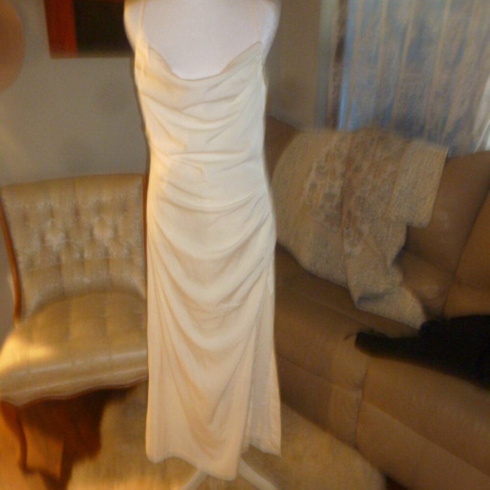 PRRIME  Sexy Side Slit Maxi Dress – Ivory – Size L (Runs Small) NWT - Picture 2 of 11